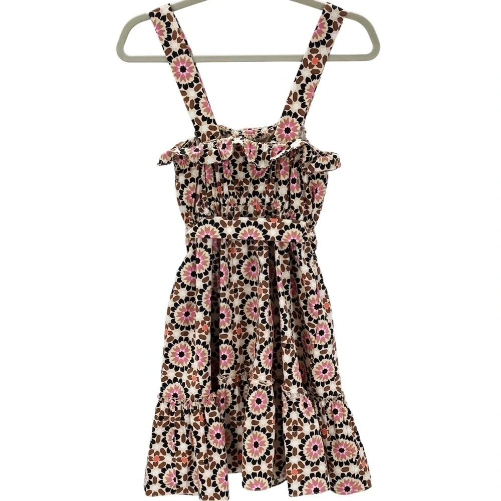 Kate Spade 0 Floral Mosaic Poplin Dress NJMU8968 By The Pool Tank Mini Dress